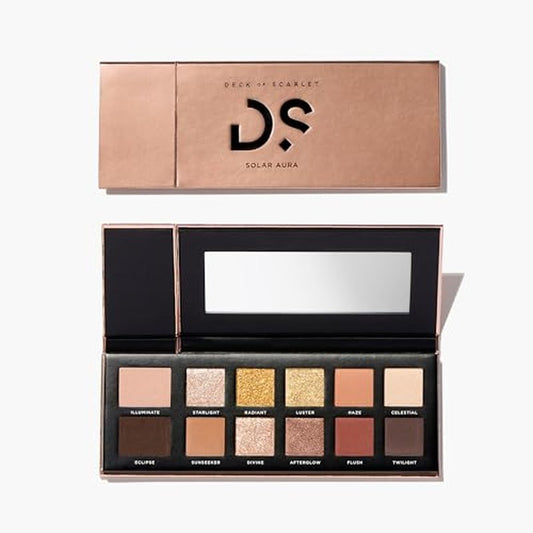 Deck of Scarlet Eyeshadow Pallet - Solar Aura, Long Wearing with Saturated Color, Clean & Vegan Eyeshadow