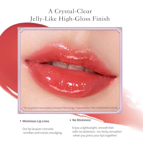 Flower Knows Midsummer Fairytales Coating Lip Lacquer,Glowy Non-Fading Lip Gloss,Hydrating Tinted Lip Oil for Girls&Women,Vegan & Cruelty Free,0.17Fl Oz(G06 Bluebell)