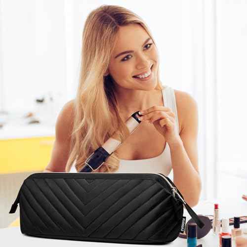 Hair Tools Travel Bag for Shark Flexstyle Dyson, Quilted Case Organizer Bag, Gift for Women Hair Accessories Storage Bag, Travel Hairdryer Portable Bag for Women, Black