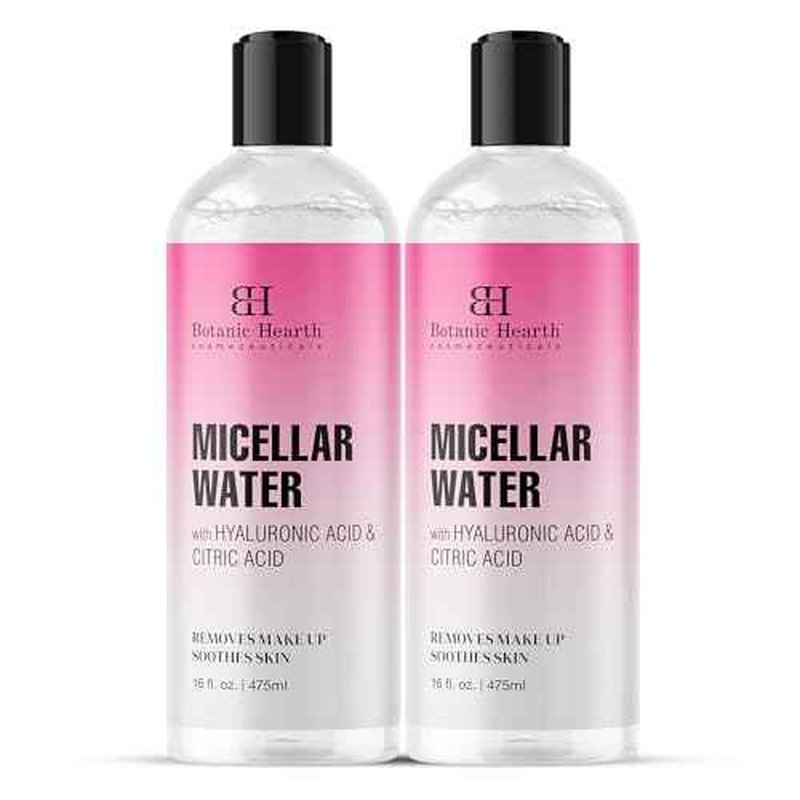 Botanic Hearth Micellar Water | Gently Cleanses, Makeup Remover With Dual|Phase Formula, Pack Of 2 (16 Fl Oz Each) | Suitable For All Skin Types