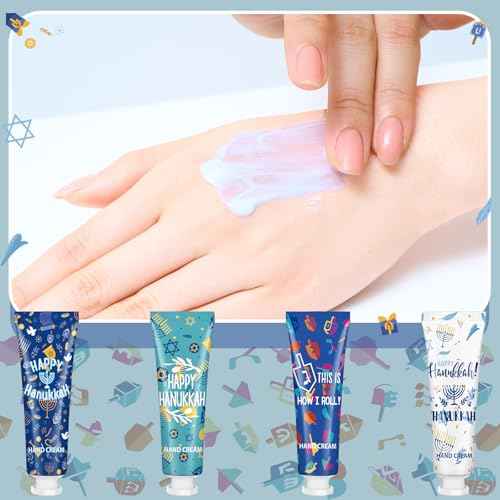 32 Pcs Hanukkah Hand Cream Gifts Set Hand Lotion Travel Proper Size Bulk for Women Hanukkah Mini Cremas Para Manos for Moisturizer Cream for Chanukah Advent Party Gifts