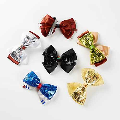 Little Girls Hair Bow Clips 6pc Wars Birthday Party Halloween Hair Accessories 4 Inch