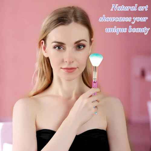 6 Piece Mermaid Makeup Brush Set Cute Girl Makeup Brush Set Beauty Makeup Tools Female Beauty Concealer Cream Brush, Suitable for Girls, Teenagers and Children Gifts (Colour1)