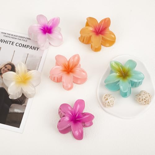 6 Pcs Flower Hair Claw Clips - Hawaiian Hair Clips for Women, Cute Summer Beach Hair Accessories