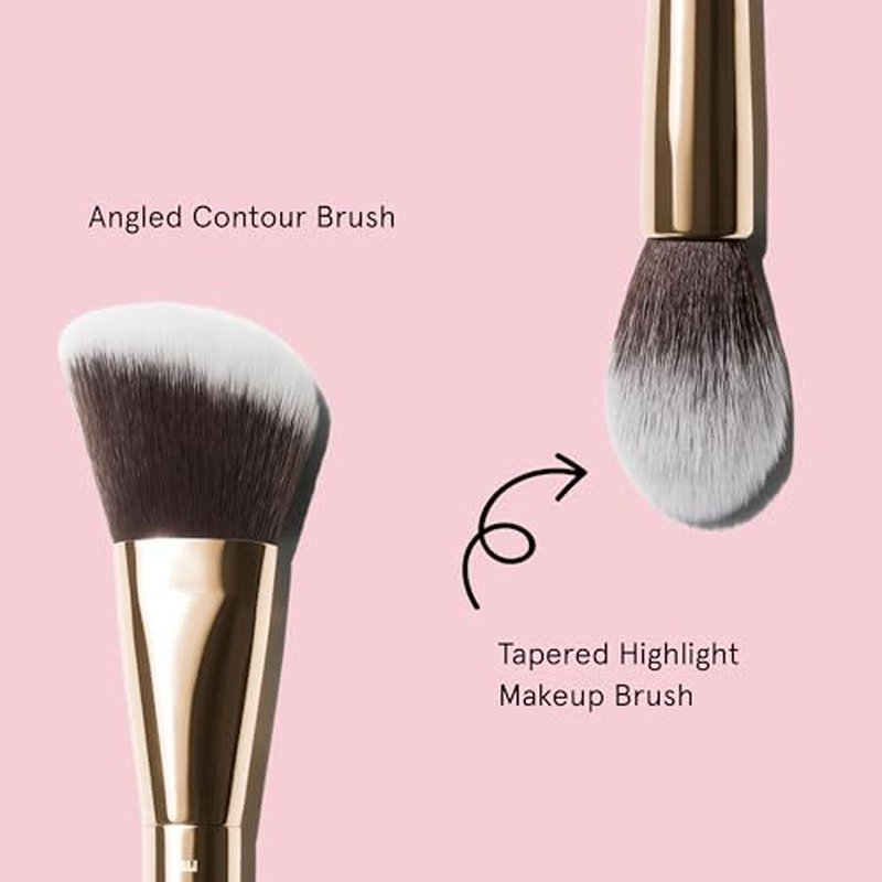 Beauty Pie Double-Ended Sculpt & Blush Brush 012 ? Professional Angled Contour & Tapered Highlight Makeup Brush ? Vegan, Cruelty-Free Synthetic Bristles ? Sculpt, Blend & Highlight in One Tool