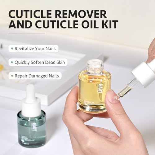 GAOY Cuticle Care Kit - Cuticle Oil and Cuticle Remover, 20ml 2 Pcs Cuticle Nourishes and Softener, Promotes Nail Growth and Strength