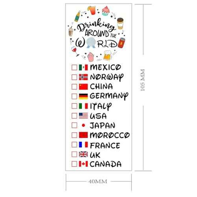 Epcot Drink Around World Tattoo - Match with Your Epcot Drink Around World Shirt