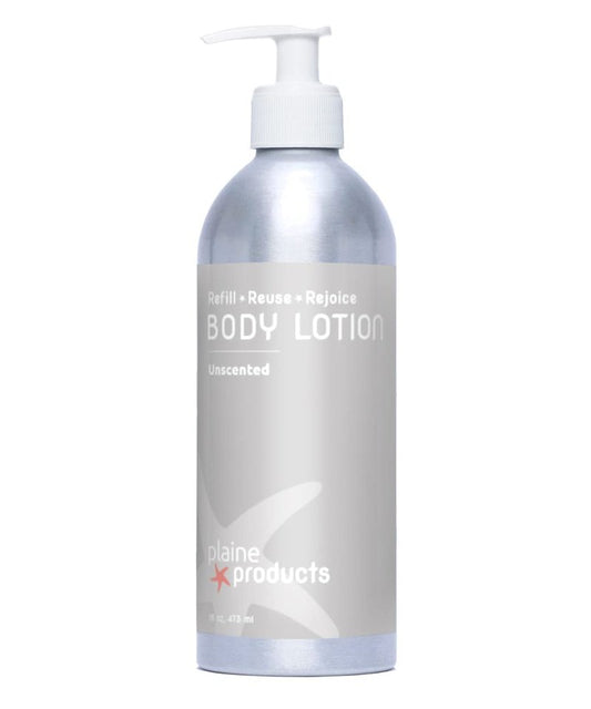 Eco-Friendly Lotion - Unscented, Sulfate & Paraben Free | 16oz Refillable Aluminum Bottle with Pump