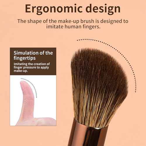 MAANGE 8 PCS Makeup Brush Set Double-end Makeup Brushes for Blending Liquid Powder Concealer Eyeshadow Blush Burshes Set (Brown)