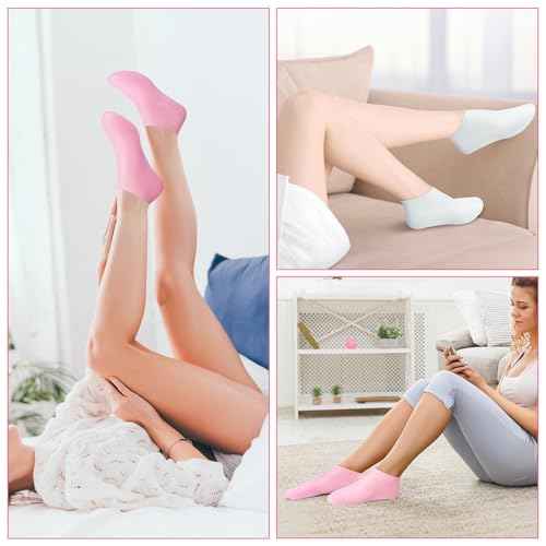 XANGNIER 6 Pairs Silicone Socks for Dry Cracked Feet Women,Moisturizing Foot Mask Exfoliating Silicone Socks,Foot Spa Gel Socks for Cracked Heels,Softening Rough Skin and After Pedicure Care