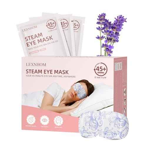 Steam Eye Masks Disposable Lavender 24 Pack, 45+ Min Self Heating Eye Mask for Dry Eyes Dark Circles Puffy for Sleep Travel Office, Warming Rest Eye Mask Best Gifts for Women and Loved Ones