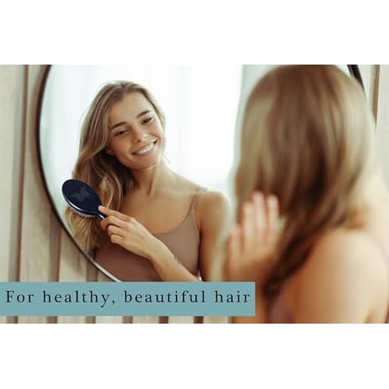 Premium German Hair Brush ? Wild Boar Bristle & Rounded Nylon Pin Hairbrush, Large Combination Brush for Women, Best for Smoothing Medium to Thick Hair, Handmade in Germany - Large Size