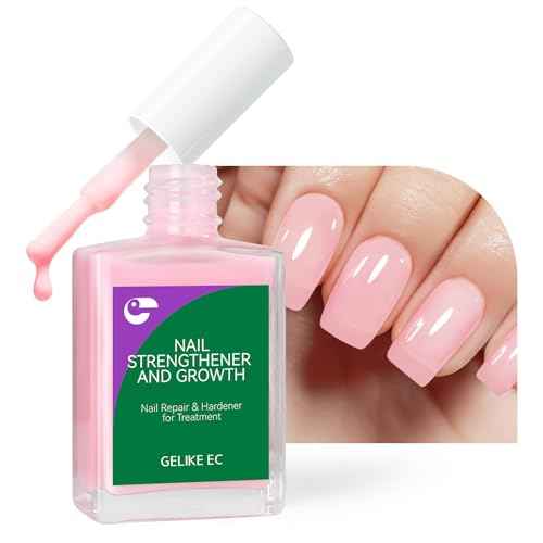 Nail Strengthener Protein for Damaged Nails: Pink 15ml 6 in 1 Natural Nail Hardener Extra Strong and Growth - Long Lasting Repair for Damaged Nails - Growth Oil for Salon Home Daily Work