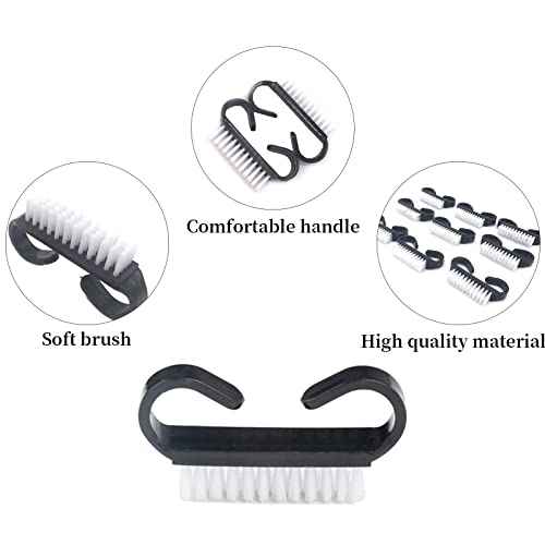 Nail Cleaning Brush- 20 Pcs Home Plastic Nail Brushes with Black Handle Grip Fingernial Brush Cleaner Travel Portable Nail Art Manicure Tools for Toes and Nails