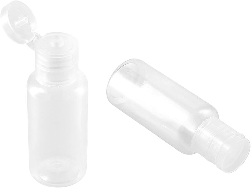 Clear Plastic Empty Travel Bottles - 100 Pack 1oz/30ml with Flip Cap | Refillable for Travel & Daily Use