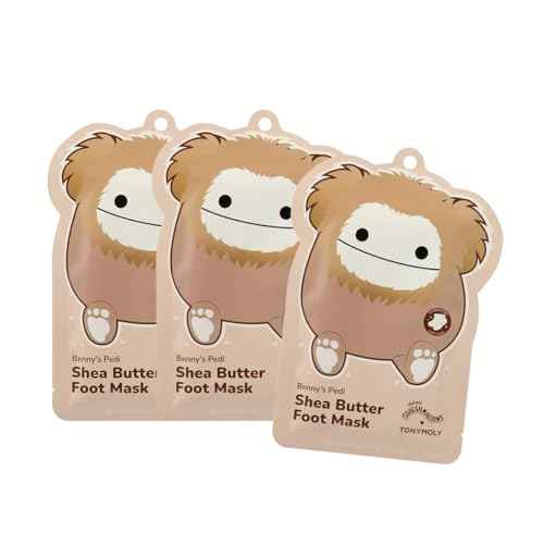TONYMOLY x Squishmallows Benny Shea Butter Foot Mask Set of 3 ? Hydrating & Moisturizing Pedi Treatment for Dry, Cracked Heels and Callused Feet ? Nourishing Softening Self Care Skincare Gift