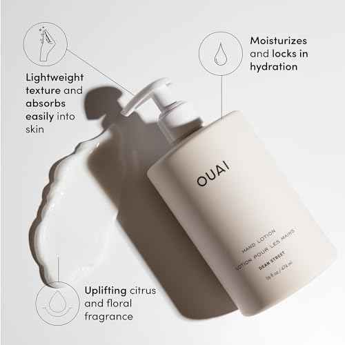 OUAI Hand Lotion - Daily, Lightweight, Hydrating Lotion for Dry Skin - Made with Avocado, Rosehip and Jojoba Oil to Lock in Moisture - Never Greasy (16 Fl Oz)