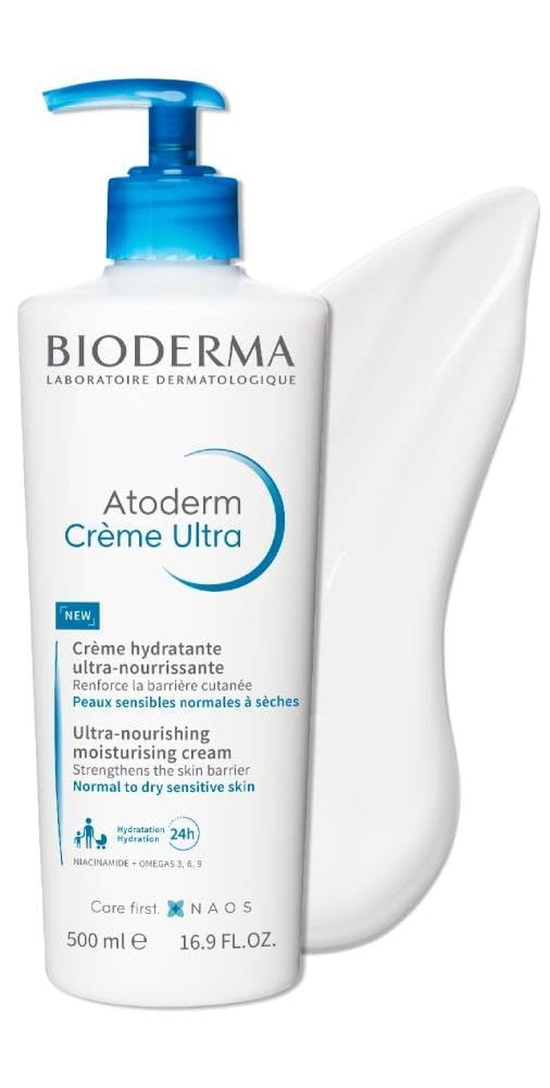 Bioderma Atoderm Ultra Cream Duo Pack, Hydrating Body Moisturizer for Normal to Dry Sensitive Skin 2x16.9 Fl Oz
