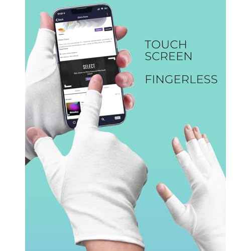 2 Pairs White Cotton Moisturizing Gloves ? Fingerless Design with 5 Open Fingertips per Glove ? 100% Cotton ? Touchscreen-Friendly Night Gloves for Dry Hands