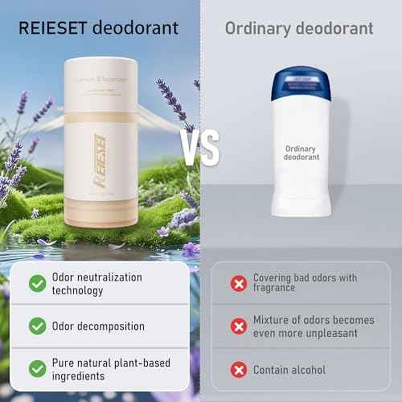 Natural Deodorant with Naturally Derived Ingredients Deodorant for Women and Men,Aluminum Free,72 Hour Odor Control,Lavender and lemon scent