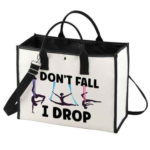 BWWKTOP Aerialist Cosmetic Makeup Bag Aerial Yoga Gifts I Don't Fall I Drop Aerial Dancer Makeup Zipper Pouch Bag Aerial Silk Gifts (I Don't Fall BG)