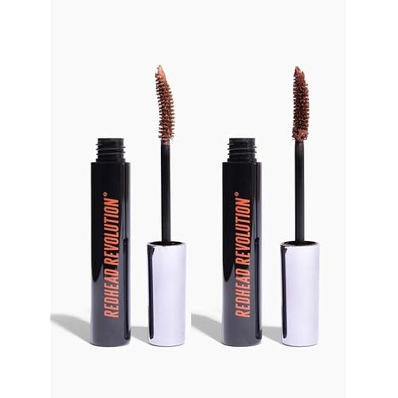 Redhead Revolution's Vegan Gingerlash Mascara Bundle - Light Brown and Auburn Mascara for Redheads & Blondes (Genuine Ginger and Honest Auburn)