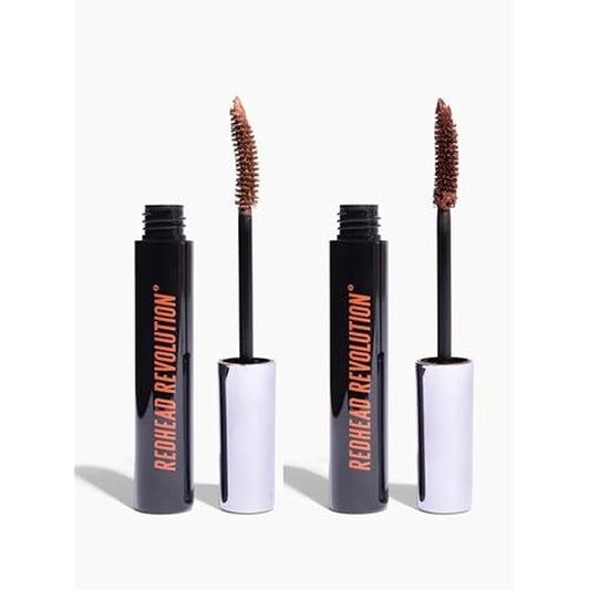 Redhead Revolution's Vegan Gingerlash Mascara Bundle - Light Brown and Auburn Mascara for Redheads & Blondes (Genuine Ginger and Honest Auburn)