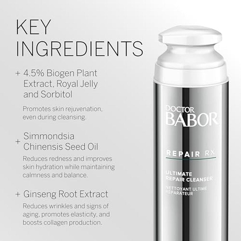 DOCTOR BABOR Regeneration Barrier Balance Lotion Cleanser, Gentle Daily Facial Cleanser, Cleanse and Balance the Skin, Strengthen and Revitalize Complexion, Hydrated Radiant Skin, 5.07 oz