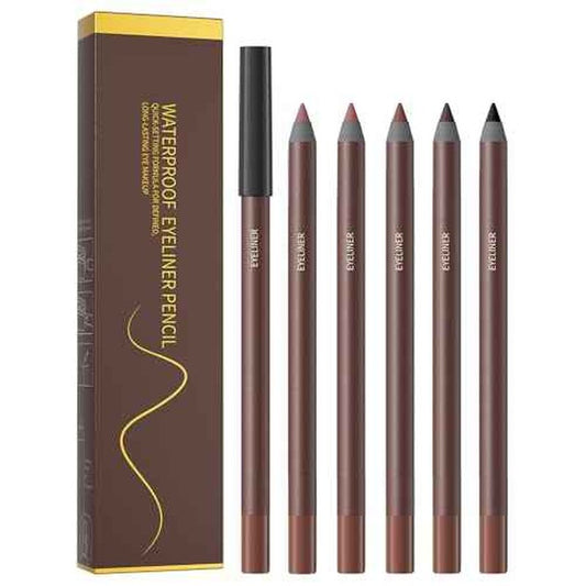 Pinkiou 5 Colors Eyeliner Pencil Set, Waterproof Smudge-Proof Eye Liner Pencil, Long-Lasting Makeup Pencils for Eyebrows and Eyeliner (Plum, Stone, Chocolate, Brown, Black)?
