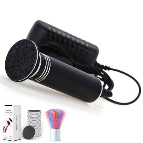 Upgraded Electric Callus Remover for Feet 1200RPM, Adjustable Speed Professional Electric Foot Sander Foot Grinder Heel File Pedicure Tool for Women Men Cracked Dead Skin, 60 Sandpaper Discs, Black