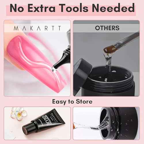Makartt Nail Rhinestone Glue - 30ML Super Strong Adhesive Gel Nail Glue for Decorations Charms 3D Gel Nail Art Gems Jewel Diamonds for Salon & DIY Manicure, UV/LED Cured Need Beauty Gifts