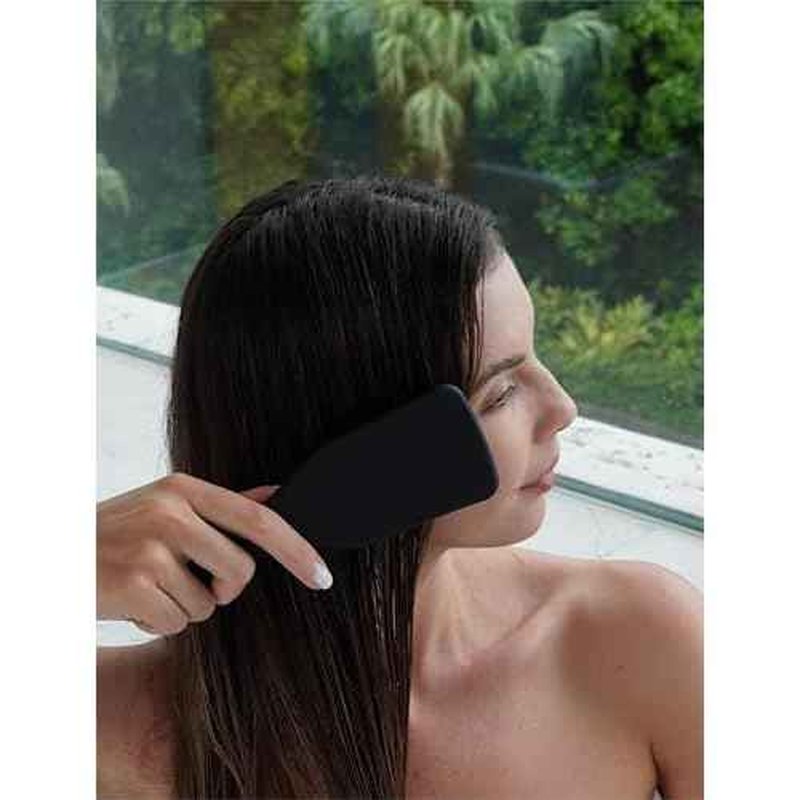 Detangler Hair Brush for Wet & Dry Hair, No Tangle Wave-shaped Soft Bristle Hairbrush for Reduces Breakage, Lightweight Travel Brush Detangling All Hair Types, Black