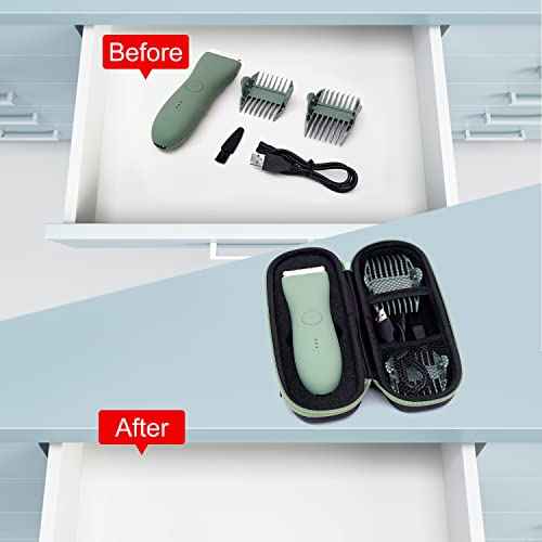 Yewltvep Case for Meridian Shaver, Hard Bags Compatible with MANSPOT Groin Hair Trimmer Without Recharge Dock, Storage Case for Meridian Trimmer with Shockproof Detachable Insert Foam