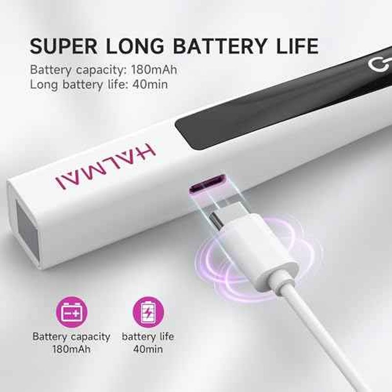 Handheld UV Nail Lamp for Gel Polish,Portable Mini Red Light with LED,Cordless Rechargeable USB Dryer,at-Home Manicure Salon Tool with Fingernail Curing,Nail Stamping & Cat Eye Magnet (White)