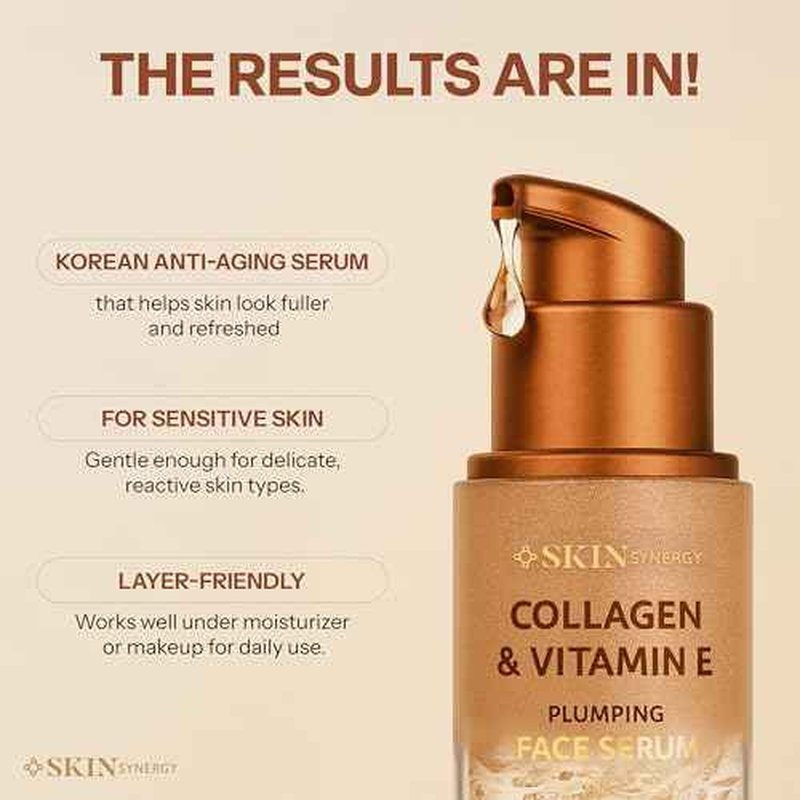 Collagen & Vitamin E Face Serum ? Hydrating, Firming & Nourishing Formula ? Dermatologist Tested, Anti-Aging, Korean Skin Care ? Clean Beauty, Cruelty Free, Vegan ? 1.69 Fl Oz