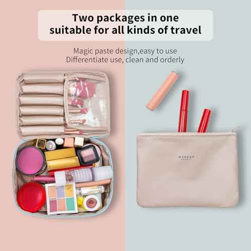 Travel Makeup Bag Cosmetic Bag Makeup Bag Toiletry bag for women and men (Blue)