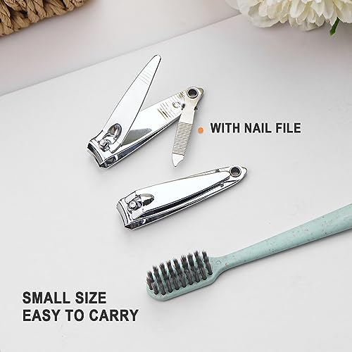 100 Pack Stainless Steel Nail Clippers Bulk, Bulk Nail Clippers with File for Homeless Individually Wrapped, for Homeless,Shelter, Air Bnb, Hotel (100 PCS)