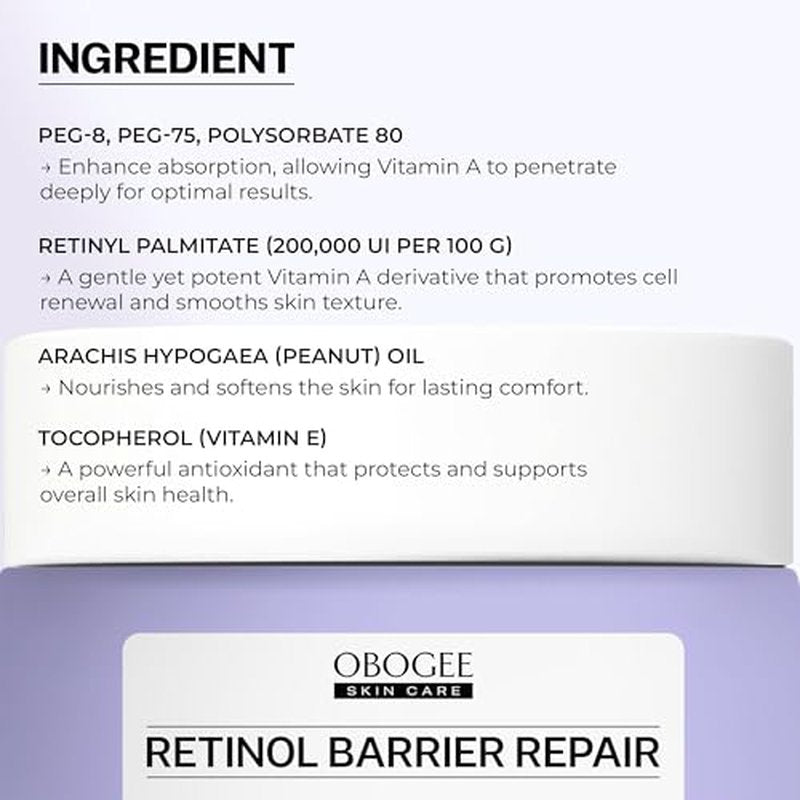 Vitamin A (Retinoids) Lightweight Face Cream for Anti-Aging, Reduce Wrinkles, Prevents Acne Breakouts, and Hyperpigmentation 1.8 OZ