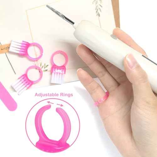 Nail Brush Rings SHEERBLISS Mini Nail Brushes 20pcs Hand Fingernail Brush Cleaner Scrubbing Kit Pedicure for Toes and Nails