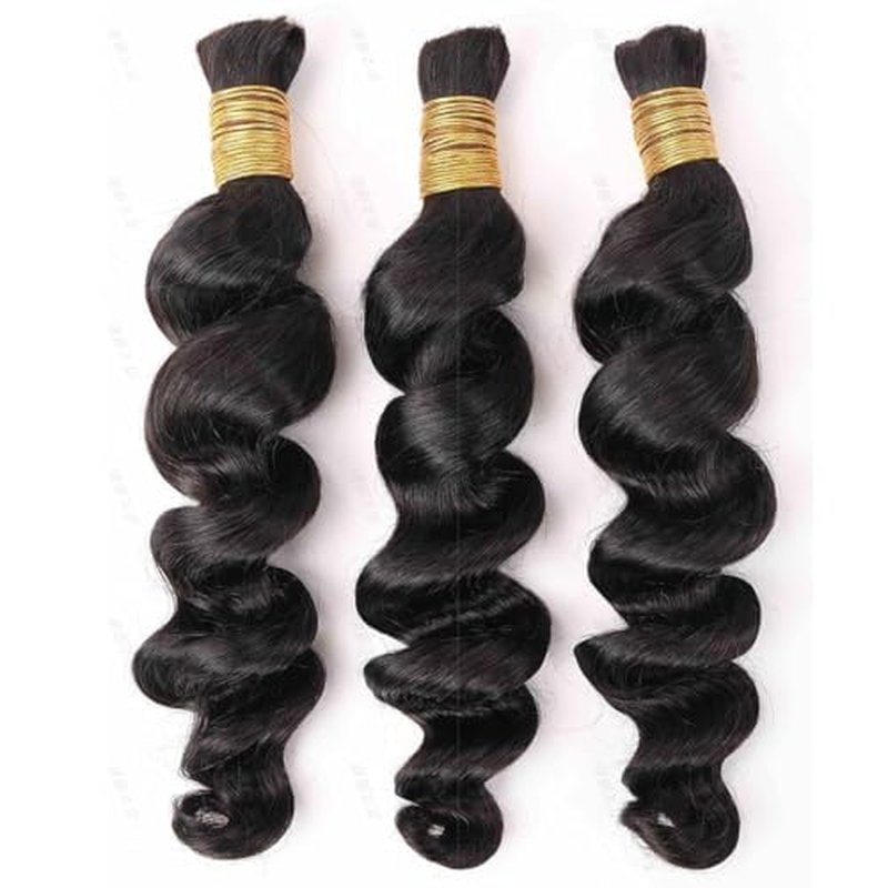Human Braiding Hair for Boho Braids Loose Deep Wave Bulk Human Hair Knotless 100% Unprocessed Brazilian Virgin Hair Extensions for Braiding Curly Water Wave 1 Bundle No Weft 100g 20inch Natural Black