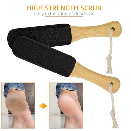 2 Pack Pumice Stone for Feet, Foot File and Callus Remover - Foot Scraper & Exfoliator Tool for Dead Skin, Cracked Heels, Dry Feet Care