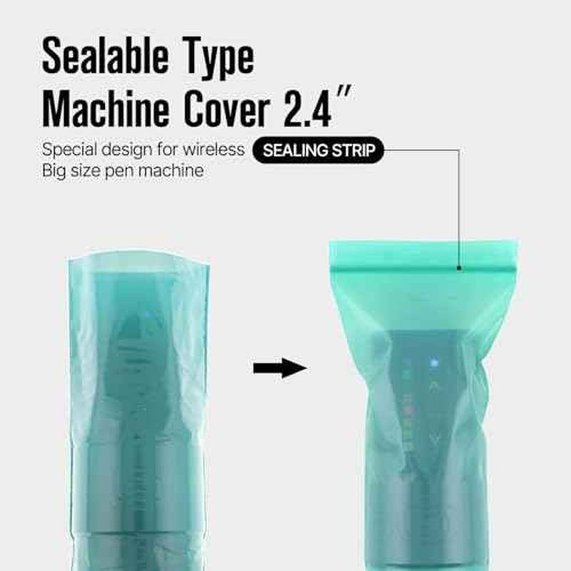 300pcs Tattoo Machine Covers Sealable Type - 2.4¡¿8 Inch Jungle Green Tattoo Pen Covers Machine Bags Sleeves for Cartridge Tattoo Machine - Professional Tattoo Supplies & Accessories