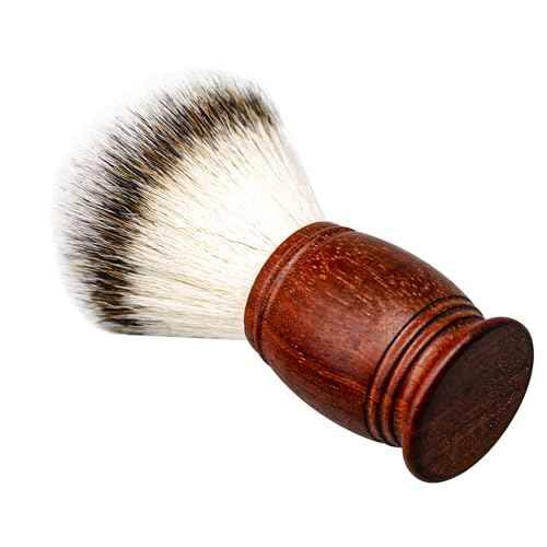 Shaving Brush Set Synthetic Hair Shaving Brush with Solid Wood Handle and Wooden Shaving Soap Bowl for Men Easy to Lather Fits Wet Shaving 30mm Knots