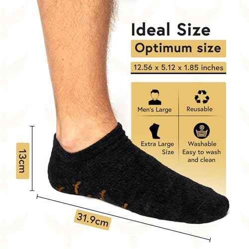 Moisturizing Gel Socks for Men - Extra Large 2 Pairs - Silicone Heel Socks, Cracked Heel Treatment, Reusable Spa Socks with Shea Butter for Dry Skin & Foot Care