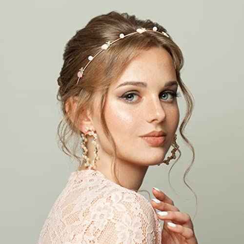 3pcs Rhinestone Starfish Headbands Handmade Pearl Seashell Mermaid Headbands Crystal Hair Hoops Bridal Headpiece Vine Tiara Halloween Beach Wedding Hair Accessories for Bride Women Silver Gold