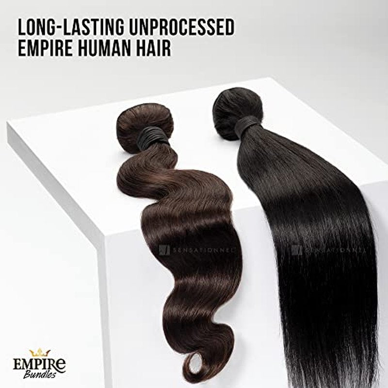 Sensationnel Empire Bundles- Straight 10a Tangle Shed Free Human Hair for Weaving and Sew in Styles - 1 pack (18 inch, NATURAL)