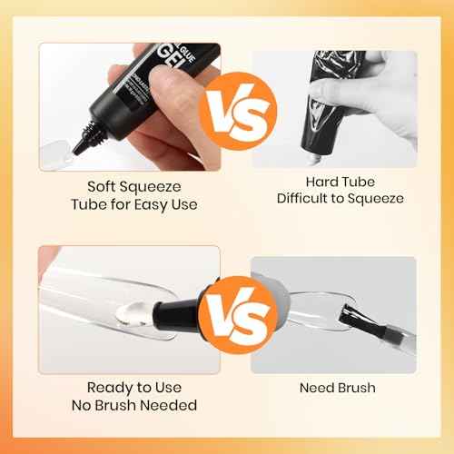 Beetles 2Pcs*20g Solid Nail Glue Gel, Tipex Soft Nail Tips Glue Super Strong for Acrylic Nails Extension Fake Nails Press On Nails, Christmas Nail Art, U V Light Required