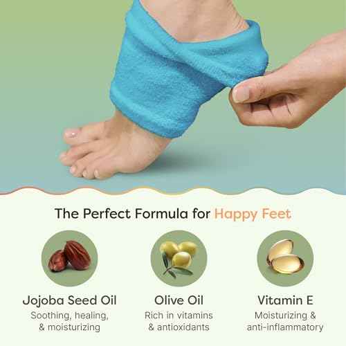 ZenToes Moisturizing Socks for Cracked Heel Treatment - Vitamin E, Olive Oil and Jojoba Oil Infused Heel Socks to Soften and Hydrate (Fuzzy Blue, Regular)
