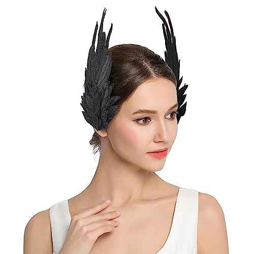 Feather Angel Wings Christmas Halloween Hair Clips Mardi Gras Hair Barrettes Lolita Cosplay Headband Hair Band