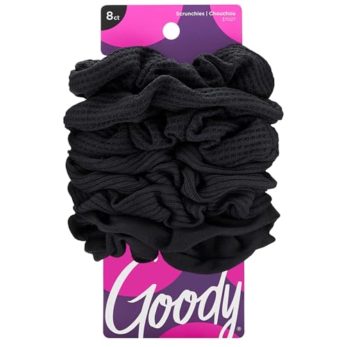 Goody Ouchless scrunchie, Black, 8 Count (Pack of 1)